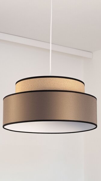 Luster na lanku GRACE 1xE27/60W/230V pr. 40 cm béžová/hnedá