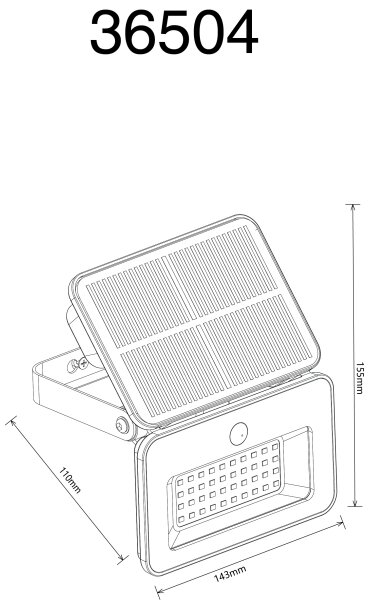 Globo 36504 - Stmievateľné LED solárne svietidlo so senzorom 8W/5V 3000/4000/6500K IP65