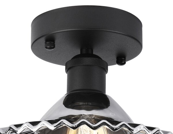 Prisadený luster TRISH 1xE27/15W/230V čierna/dymovo čierna