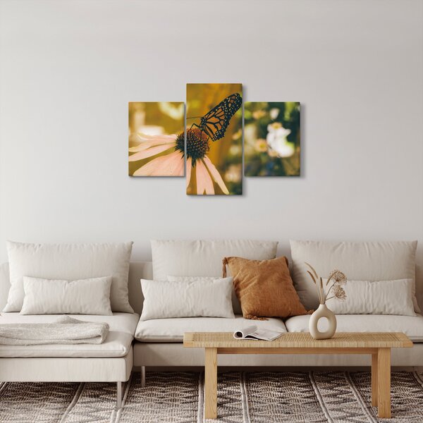Obraz motýľa na kvetine (90x60 cm)