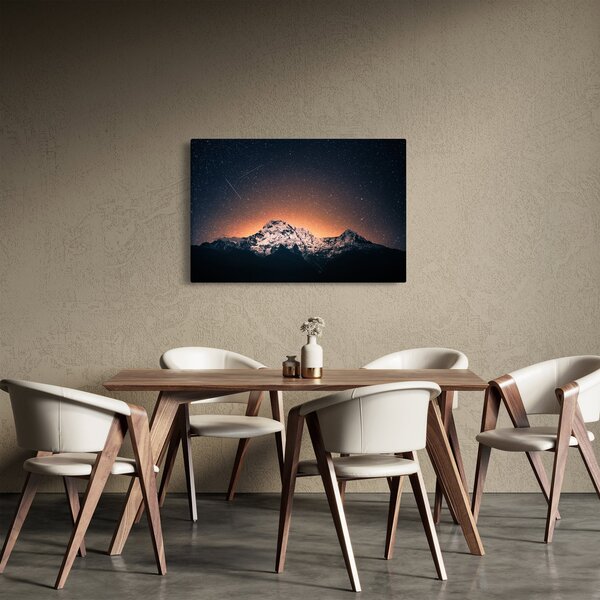 Obraz hviezdnej oblohy s horami (90x60 cm)