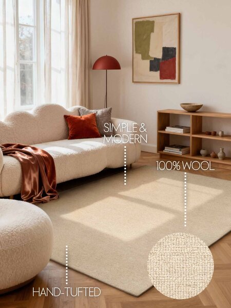 ELLE Decoration, Kusový koberec Puristic Knots 106319 Light Beige z kolekcie Elle, 160x230, béžová, obývacia izba