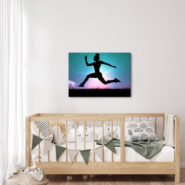 Obraz skákajúce siluety ženy (70x50 cm)