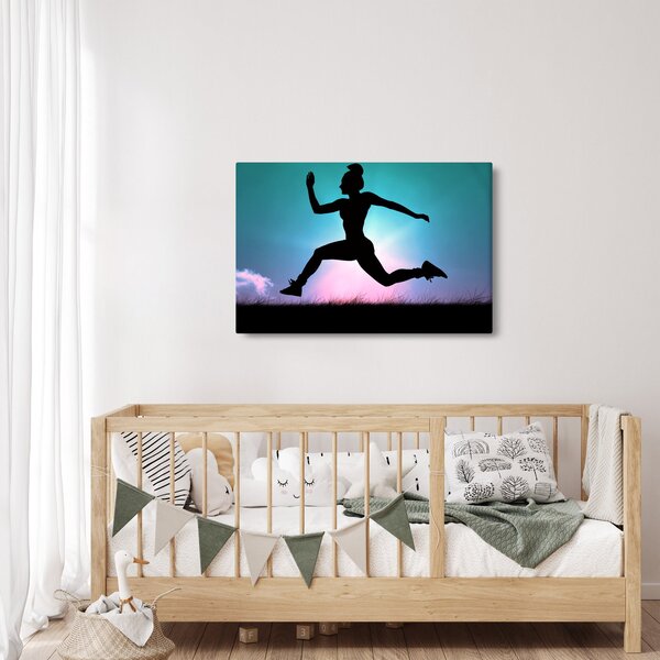 Obraz skákajúce siluety ženy (90x60 cm)