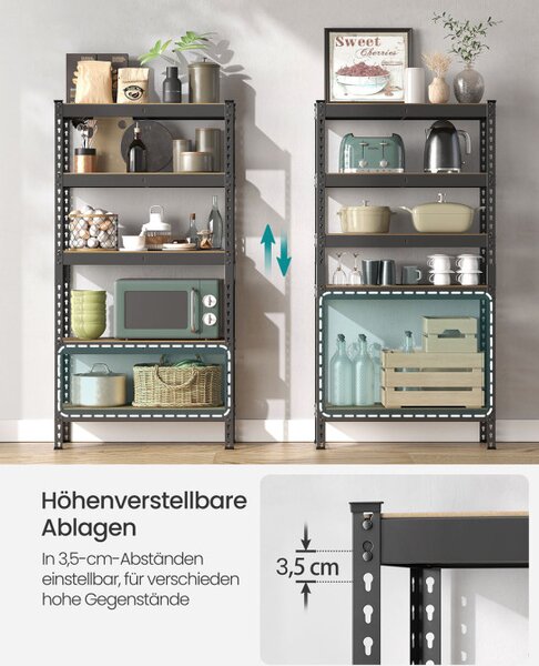Regál 75x155x30 cm GLR300B01 čierny