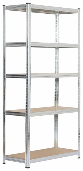 Kovový regál 90x40x180 cm strieborný