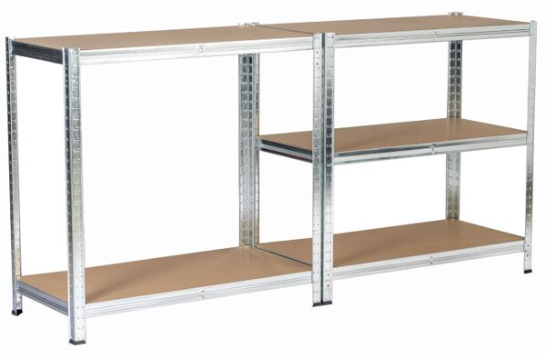 Kovový regál 90x40x180 cm strieborný