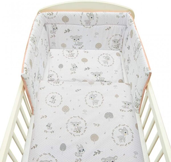 3-dielne posteľné obliečky New Baby 100/135 cm Srnka sivo-rúžové, Vhodnosť: Pre dievčatá