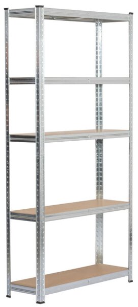 Kovový regál 90x30x180 cm strieborný