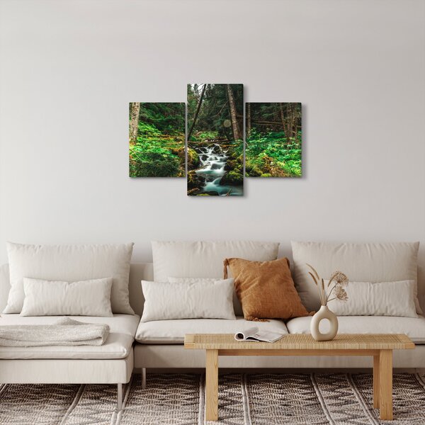 Obraz potoka v lese (90x60 cm)