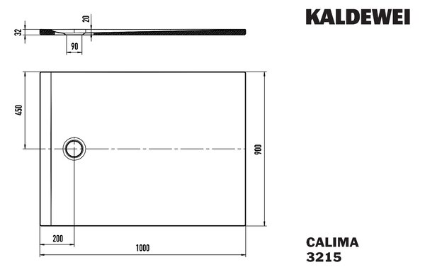 Kaldewei Calima - Sprchová vanička 1000x900 mm, SolidLite, Invisible Grip, alpská biela 321511111001