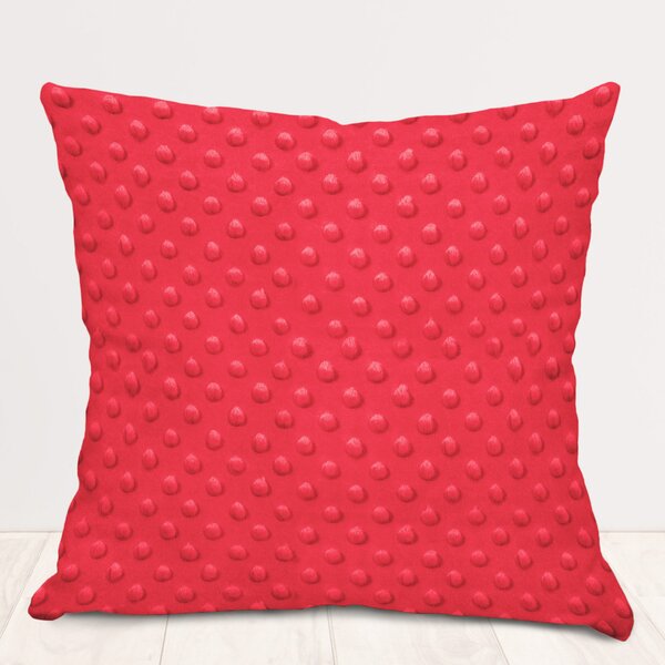 Biante Detská obliečka na vankúš Minky 3D bodky MKP-019 Jahodová červená 30 x 50 cm