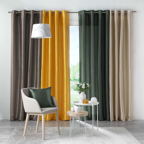 Žltý záves z mikrosaténu 140x240 cm Shana – douceur d'intérieur