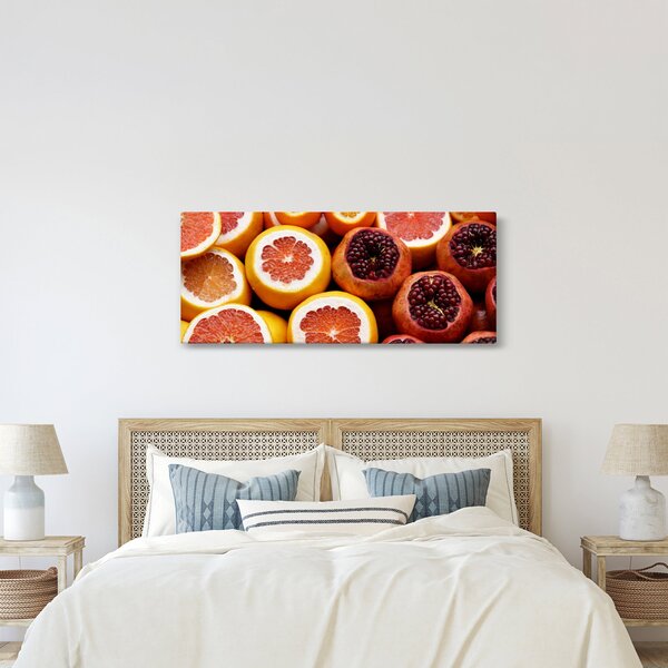 Obraz pomarančov a granátových jabĺk (120x50 cm)