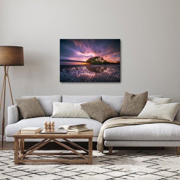 Obraz pláže pri západe slnka (70x50 cm)