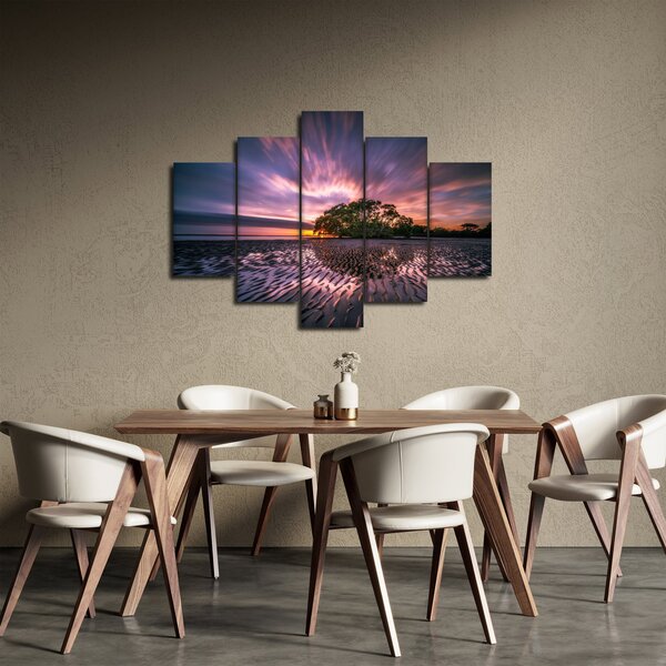Obraz pláže pri západe slnka (150x105 cm)