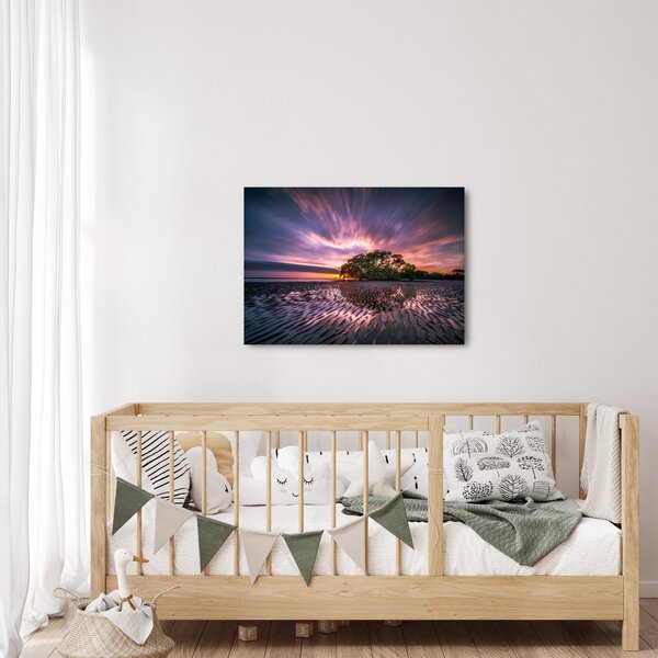 Obraz pláže pri západe slnka (70x50 cm)