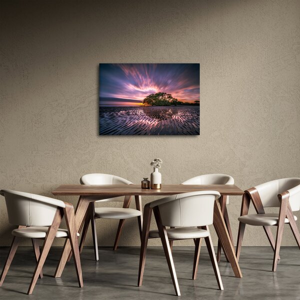 Obraz pláže pri západe slnka (70x50 cm)