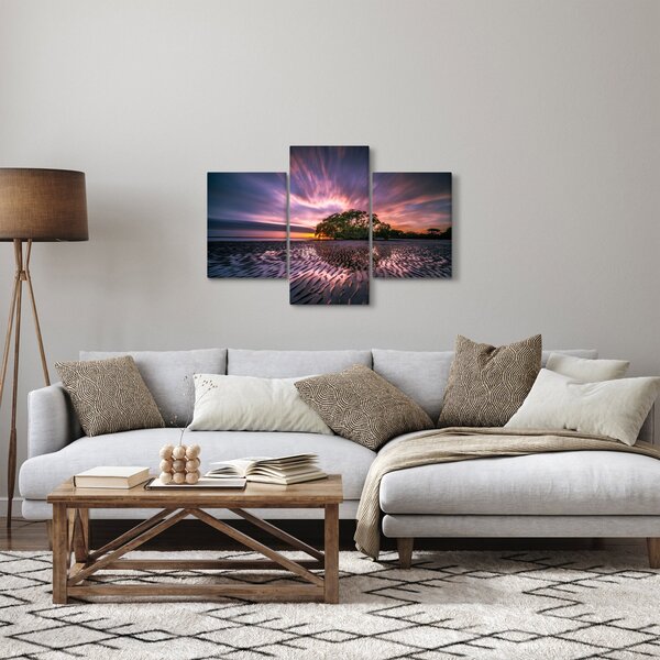 Obraz pláže pri západe slnka (90x60 cm)