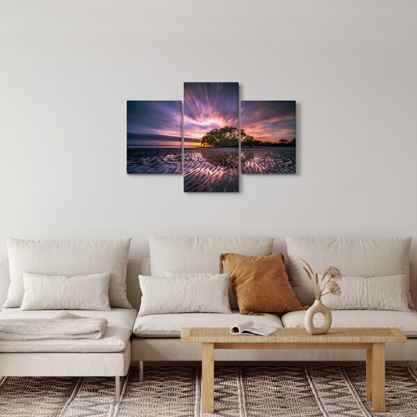 Obraz pláže pri západe slnka (90x60 cm)