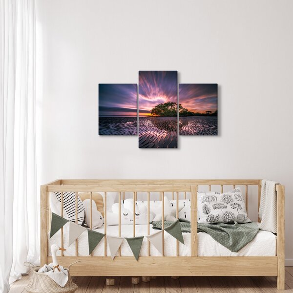 Obraz pláže pri západe slnka (90x60 cm)