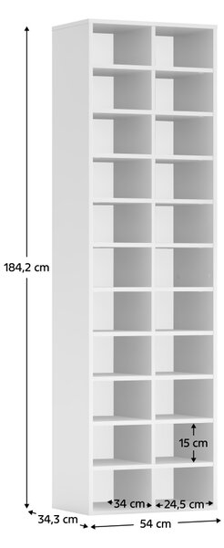 KONDELA Vysoký regál/botník, biela, IGNO