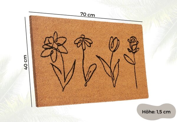Rohožka z kokosového vlákna 40x70 cm Wildflowers – Hanse Home