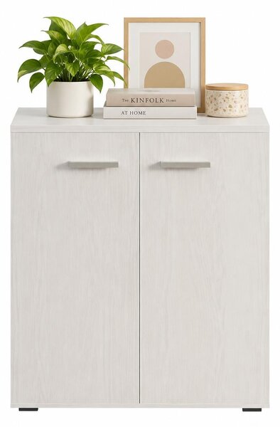Kompaktná komoda v bielej farbe (68 cm) v modernom štýle loft