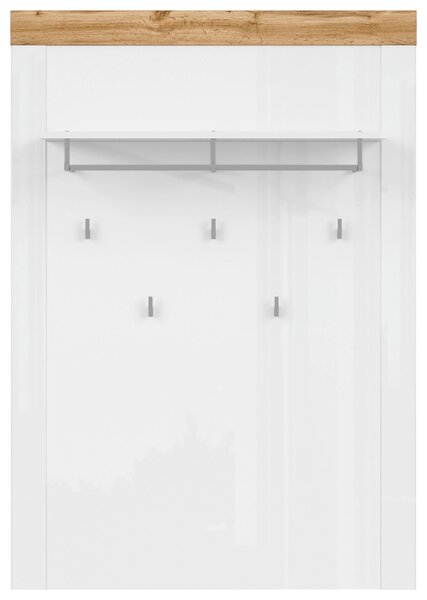 VEŠIAKOVÝ PANEL, biela, dub wotan, 92,5/132/24,5 cm Carryhome - Vešiakové steny