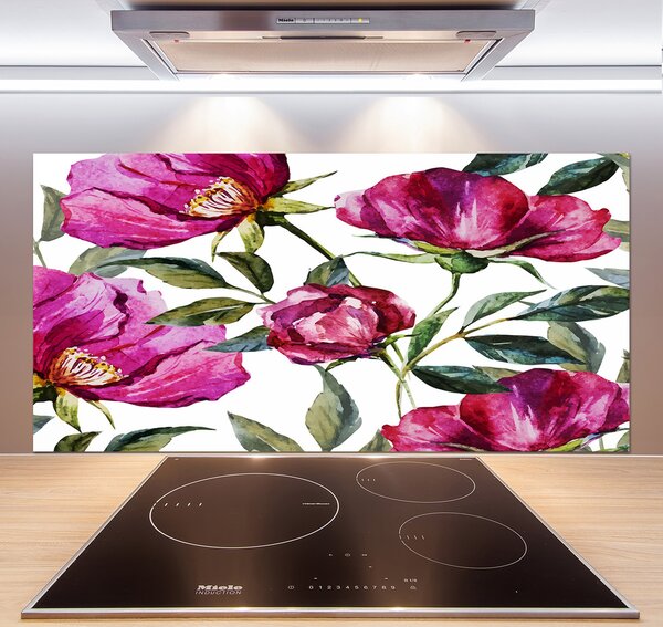 Panel do kuchyne Ružové pivónie pl-pksh-120x60-f-86204148