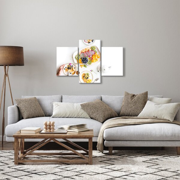 Obraz tanierov s ovocím na stole (90x60 cm)