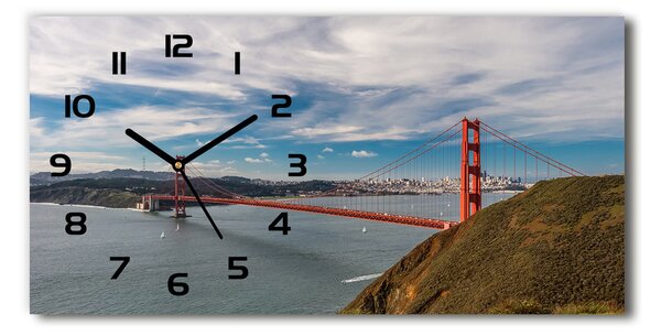 Vodorovné Sklenené hodiny na stenu Most San Francisco