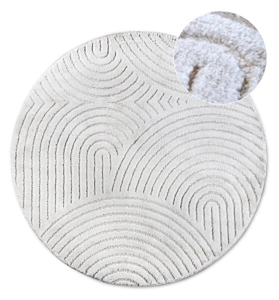 Biely okrúhly koberec ø 160 cm Panglao New York White – Elle Decoration