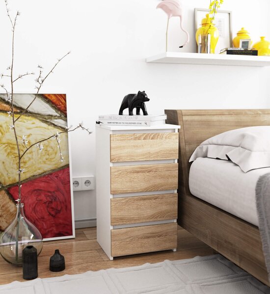 Ak furniture Komoda CL4 40 cm bílá/dub sonoma