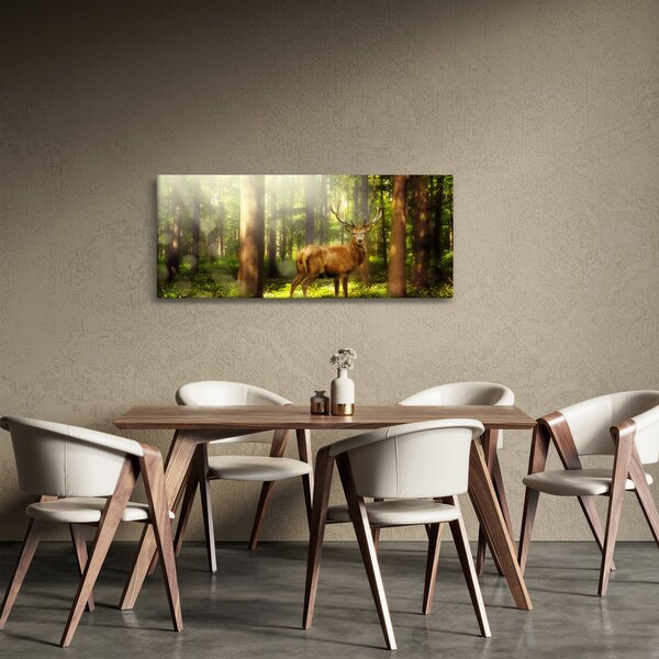 Obraz jeleňa v lese (120x50 cm)
