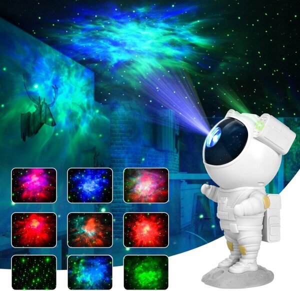 LED RGB projektor LED/5W/5V astronaut + diaľkové ovládanie