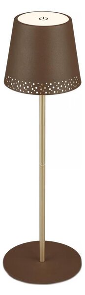 Brilo - LED stolná nabíjateľná dotyková lampa KIKI LED/2,6W/5V IP44 2600 mAh hnedá