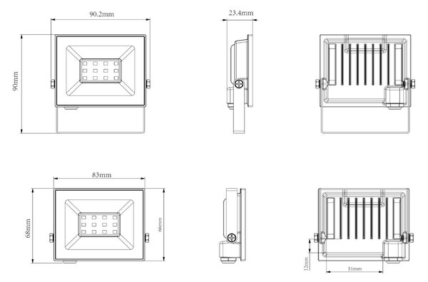 LED reflektor 10W 900 lm - vodoodolný neutrálná biela 4000K