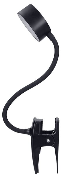 SOLIGHT LED stolná nabíjacia lampička, 2W, 210lm, 3CCT, čierna, clip