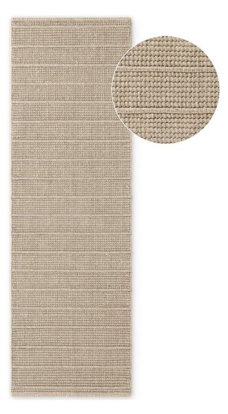 Béžový ručne tkaný vlnený behúň 80x250 cm Camden Parker – Ted Baker