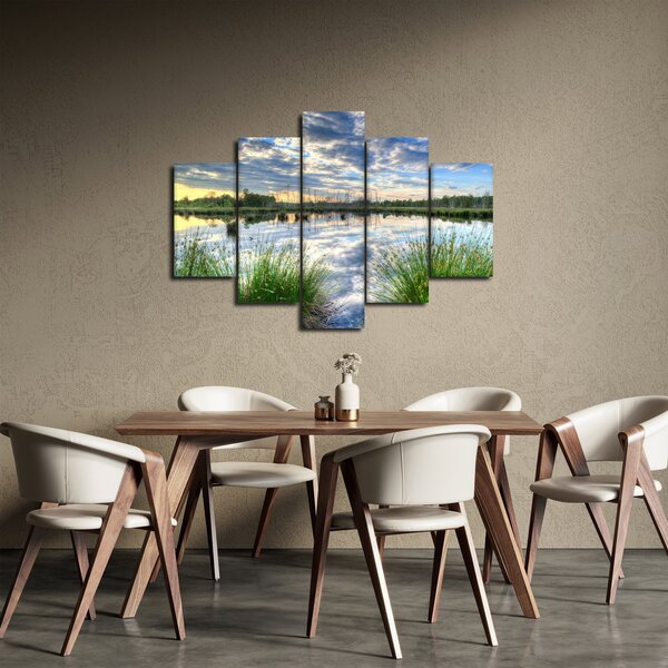 Obraz jazera s tŕstím (150x105 cm)