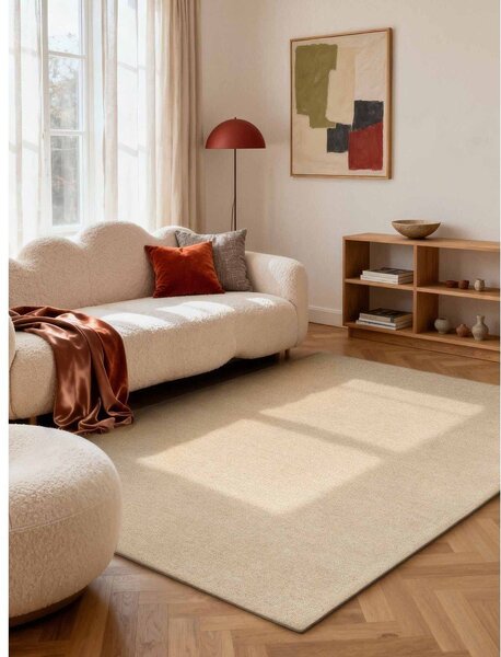 Béžový ručne tkaný vlnený koberec 160x230 cm Puristic Knots – Elle Decoration