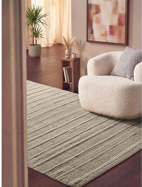 Krémový ručne tkaný vlnený koberec 80x150 cm Camden Parker – Ted Baker