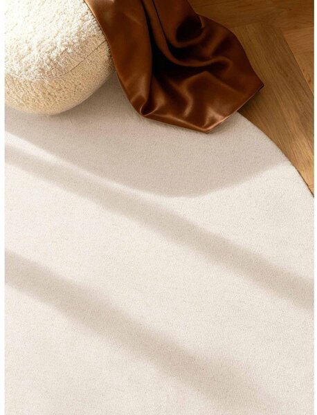 Krémový ručne tkaný vlnený okrúhly koberec ø 200 cm Puristic Knots – Elle Decoration
