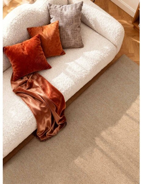 Ručne tkaný vlnený koberec v prírodnej farbe 140x200 cm Puristic Knots – Elle Decoration