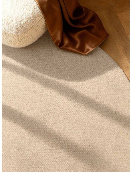Béžový ručne tkaný vlnený okrúhly koberec ø 200 cm Puristic Knots – Elle Decoration