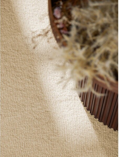Béžový ručne tkaný vlnený okrúhly koberec ø 200 cm Puristic Knots – Elle Decoration