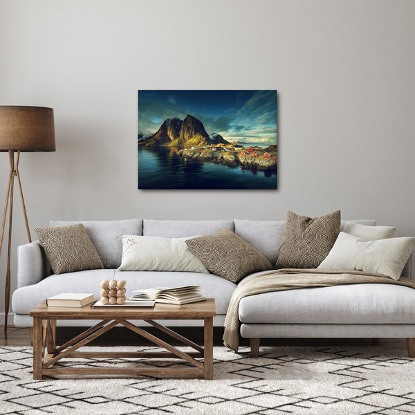 Obraz rybárskej dediny v Nórsku (70x50 cm)