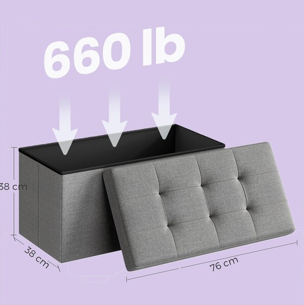 ÚLOŽNÝ BOX NA SEDENIE, textil, kompozitné drevo, 76/38/38 cm - Kreslá, Online Only