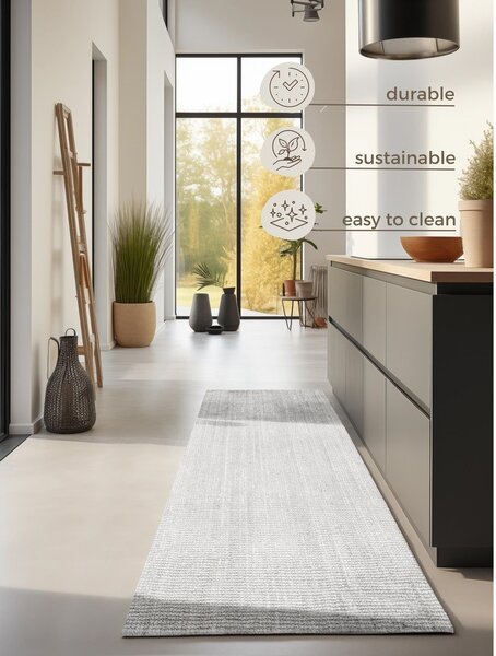 Svetlosivý obojstranný/ručne tkaný jutový behúň 80x200 cm Bouclé Jaipur – Hanse Home